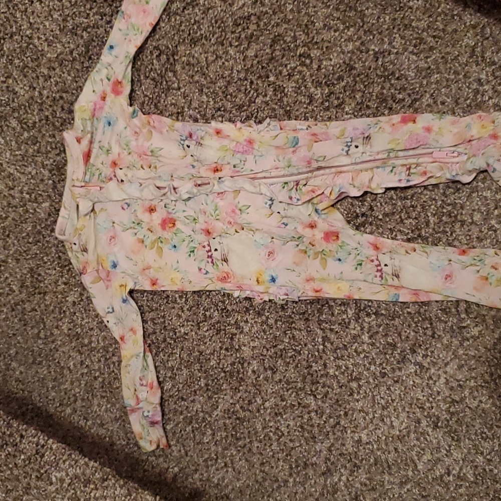 Posh peanut 3-6 month bamboo footed pajamas